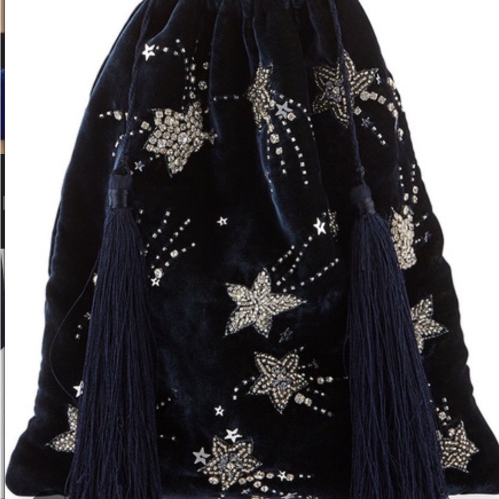 ATTICO Navy Velvet W/ shooting Stars Handbag - Picture 7 of 7